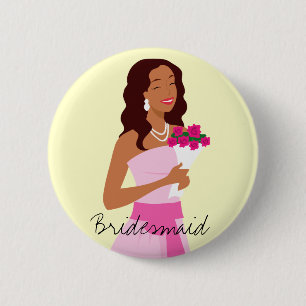 Bridesmaid Pink Wedding Gown Button
