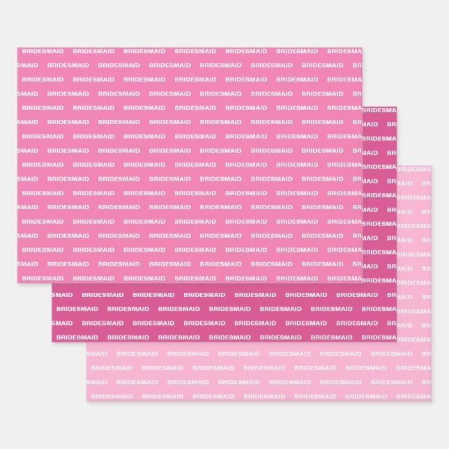 Bridesmaid Pink Wrapping Paper Sheet (Set)