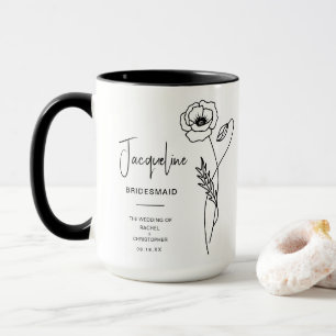 Bridesmaid Poppy (AUG) Birth Flower Thank You Gift Mug