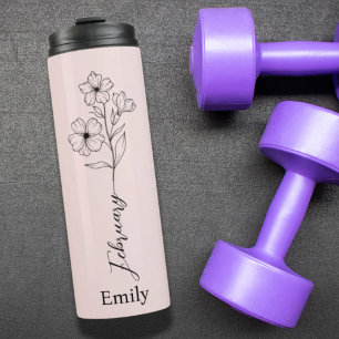 Bridesmaid Primrose Birth Month Flower February  Thermal Tumbler