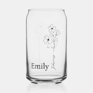 Bridesmaid Primrose February Birth Month Flower Can Glass