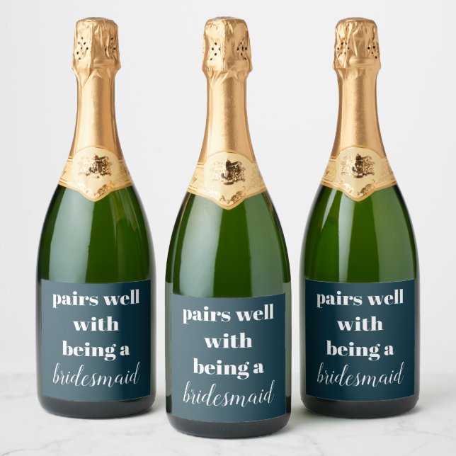  Bridesmaid Proposal Box Gift Will You Be My Maid Sparkling Wine Label (Bottles)