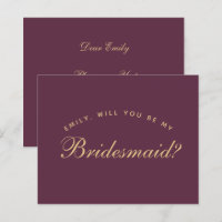 Bridesmaid Proposal Budget Wine Colour Simple