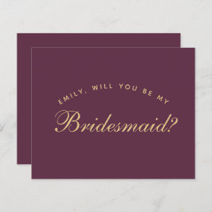 Bridesmaid Proposal Budget Wine Colour Simple