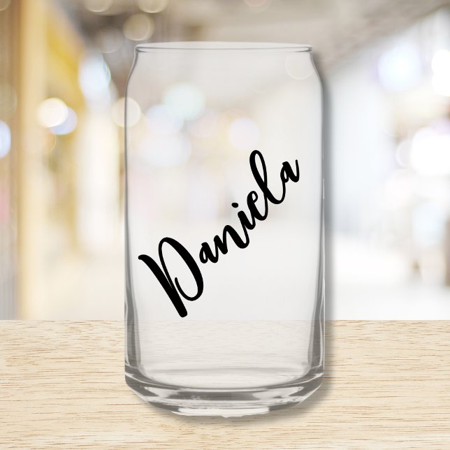 Bridesmaid Proposal Calligraphy Personalised Name  Can Glass (bridesmaid gift bridal shower favor personalized wine glass with name)
