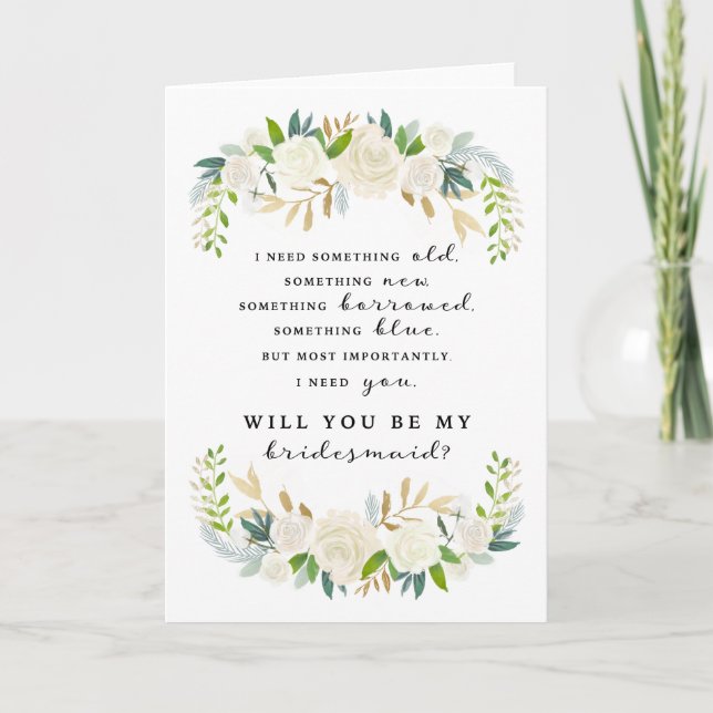 Bridesmaid Proposal Card, Ashley Collection Card (Front)