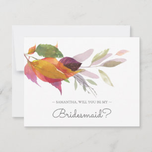 BRIDESMAID PROPOSAL card, Fall Greenery Invitation