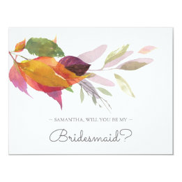 BRIDESMAID PROPOSAL card, Fall Greenery Invitation