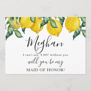 Bridesmaid proposal card Lemons