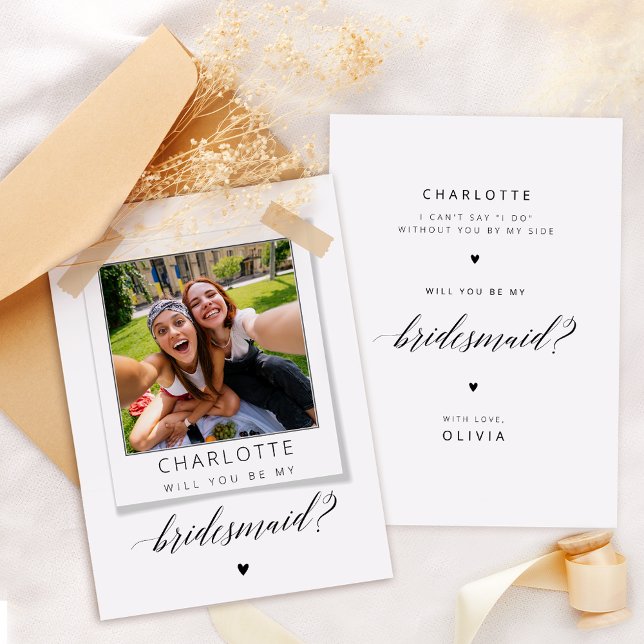 Bridesmaid Proposal Card Rustic Photo (Creator Uploaded)