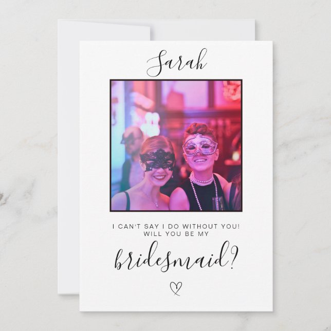 Bridesmaid Proposal Card With Photo (Front)