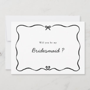 Bridesmaid Proposal Cute Bow Heart frame Invitation
