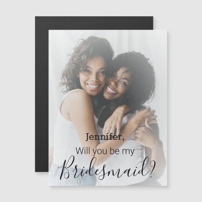 bridesmaid proposal faded photo stylish magnet (Front/Back)