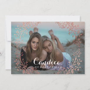 Bridesmaid Proposal Faux Rose Gold Floral Border Invitation