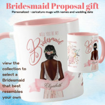 BRIDESMAID PROPOSAL GIFT  BLACK Caricature