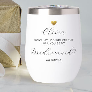 Bridesmaid Proposal, Gold Heart, Personalised Name