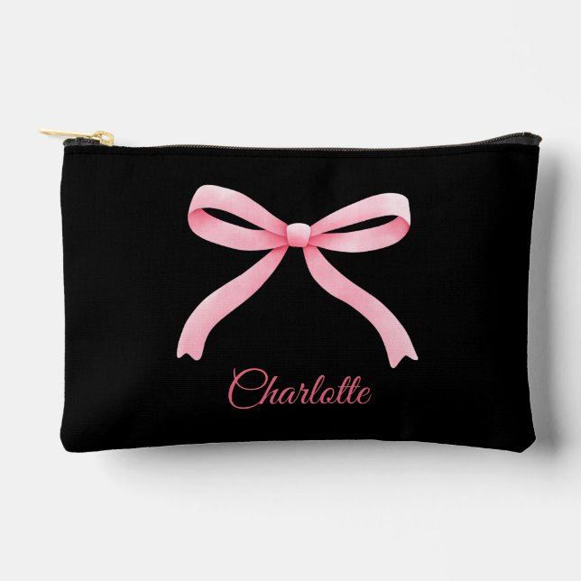 Bridesmaid Proposal Makeup Bag Black Personalised (Front)