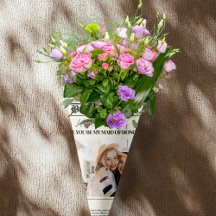 Bridesmaid Proposal Newspaper Bouquet Photo