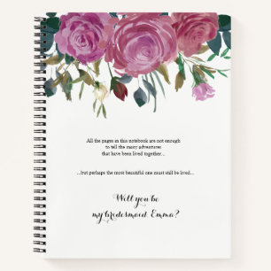 Bridesmaid proposal notebook alternative idea