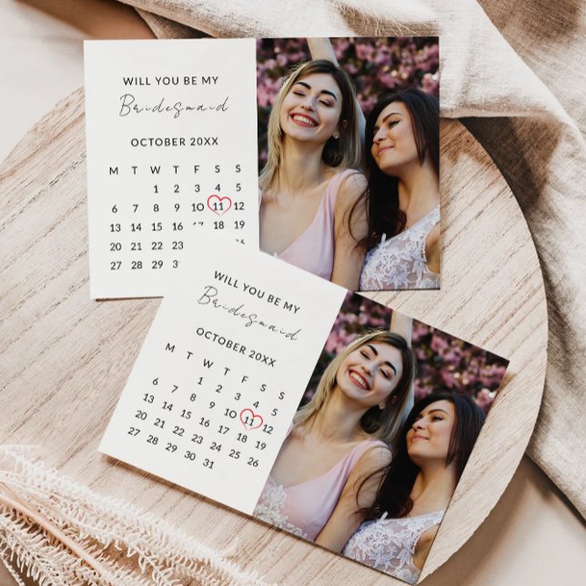 Bridesmaid Proposal Photo Calendar Template (Bridesmaid Proposal Photo Calendar Template)