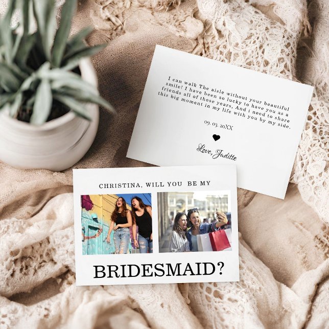 Bridesmaid Proposal Photo  Card (Creator Uploaded)