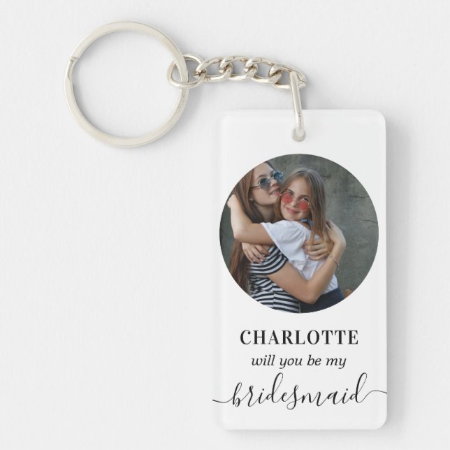 Bridesmaid proposal photo key ring (Front)