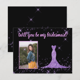 Bridesmaid Proposal Photo with adjustable border Invitation
