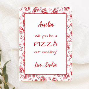 Bridesmaid Proposal Pizza That's Amore Italian Red Card
