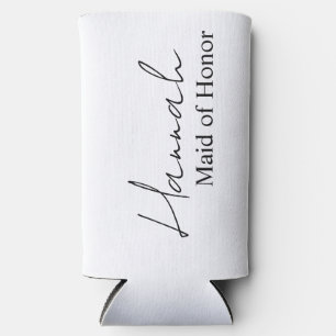 Bridesmaid Proposal Slim Can Coolers with names . 