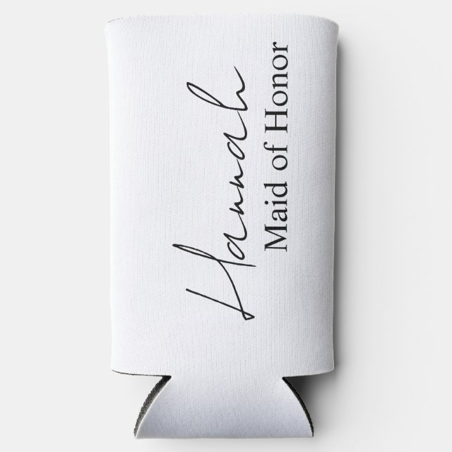 Bridesmaid Proposal Slim Can Coolers with names .  (Front)