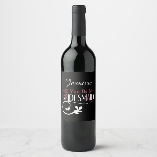 Bridesmaid Proposal Wine Label Customise (Front)