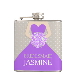 Bridesmaid purple dress named hip flask