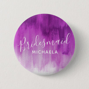 Bridesmaid purple mauve abstract art wedding pin