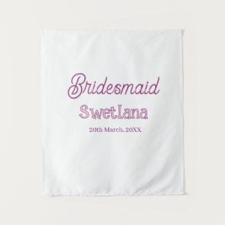 bridesmaid purple pink name date maid of honour ba tapestry