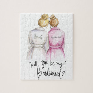 Bridesmaid? Puzzle Blonde Bun Bride Dk Bl Bun Maid