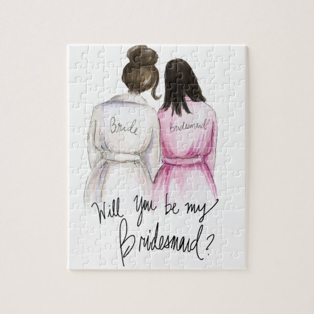 Bridesmaid? Puzzle Dark Br Bun Bride Dk Br Long Bm (Vertical)