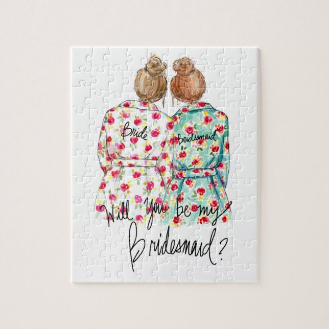 Bridesmaid? Puzzle Dk Bl Bun Bride R Bun (Vertical)