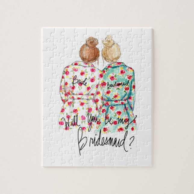 Bridesmaid? Puzzle Red Bun Bride Bl Bun Maid (Vertical)