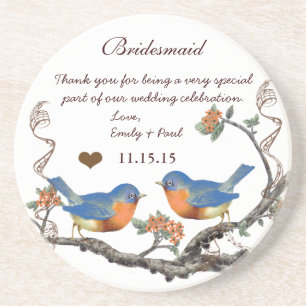 Bridesmaid Reception Vintage Bird Coasters