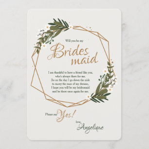 Bridesmaid Request Floral Card