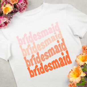 Bridesmaid retro orange boho T-Shirt