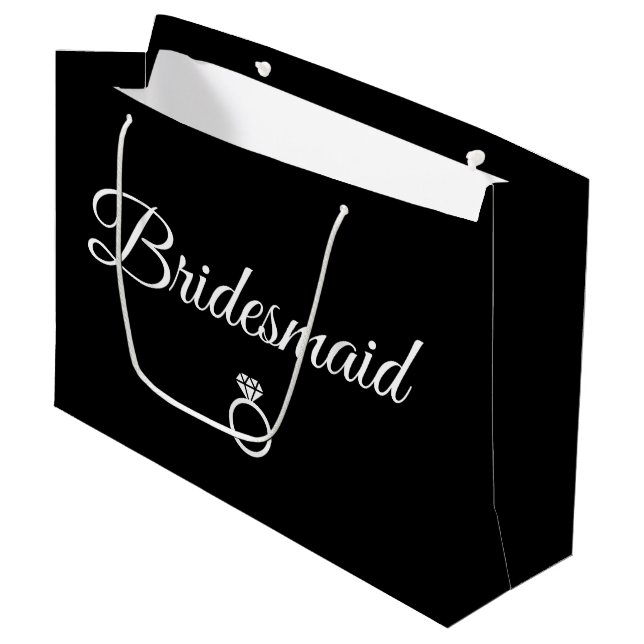 Bridesmaid ring large gift bag (Front Angled)