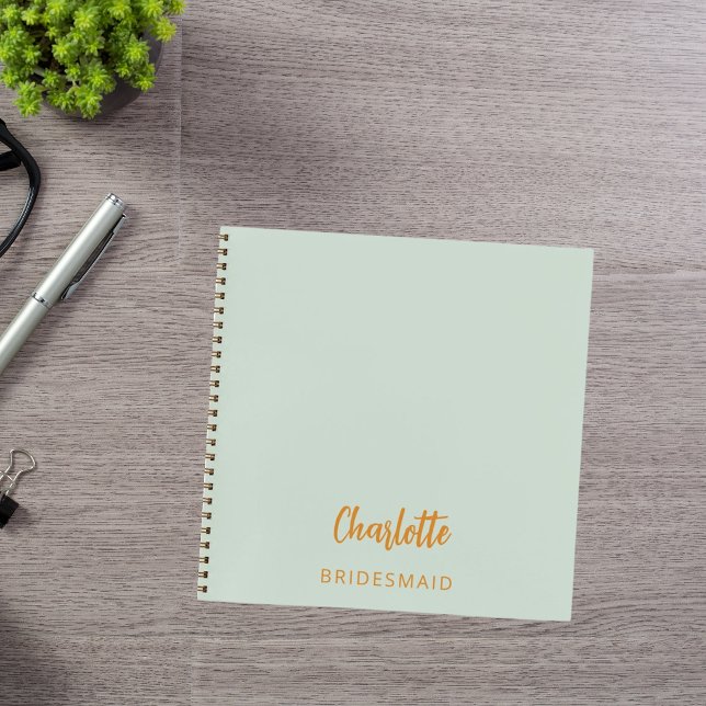Bridesmaid sage green notebook (Creator Uploaded)