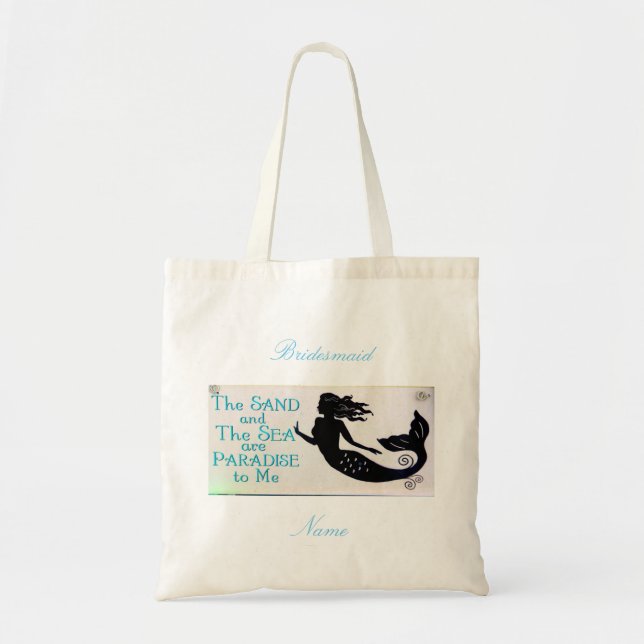 Bridesmaid sand and sea mermaid tote bag (Front)