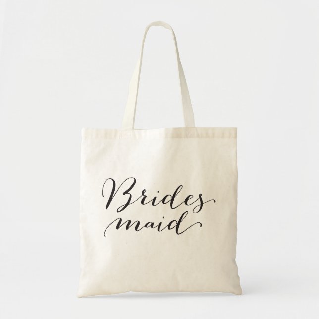Bridesmaid Script Bridal Party Wedding Tote Bag (Front)