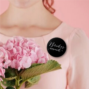 Bridesmaid Script Calligraphy Wedding Bridal Party 6 Cm Round Badge