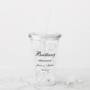 Bridesmaid Script Customised Acrylic Tumbler