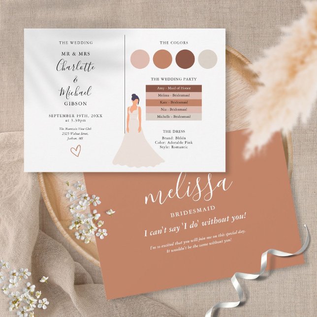 Bridesmaid Signature Script Wedding Info Card  (Creator Uploaded)