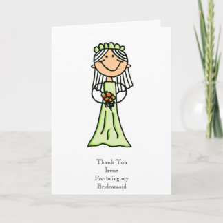 Bridesmaid Sketch, Thank You Card