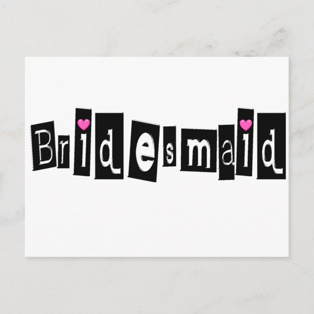 Bridesmaid (Sq Blk) Postcard (Front)